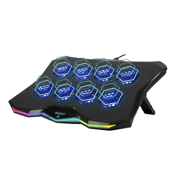 ENHANCE Infiltrate 3 RGB Gaming Laptop Cooler - 8 Fans, Adjustable, USB Hub for 13-17.3" Laptops