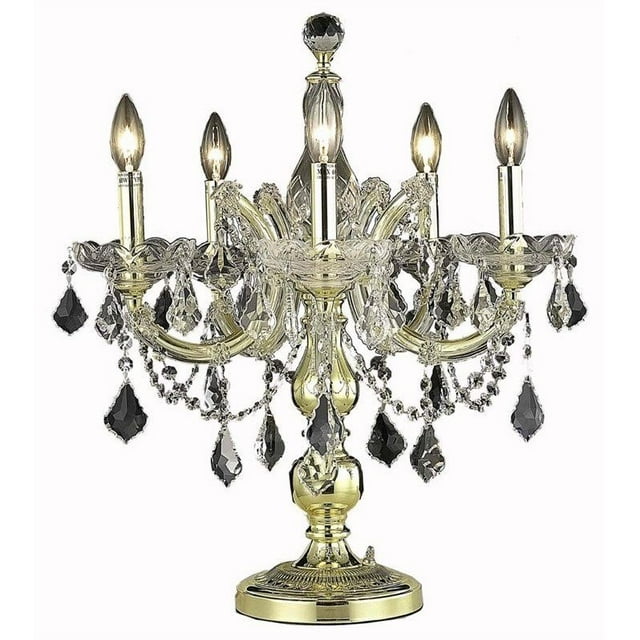 Elegant Lighting Maria Theresa 22" 5 Light Royal Crystal Table Lamp