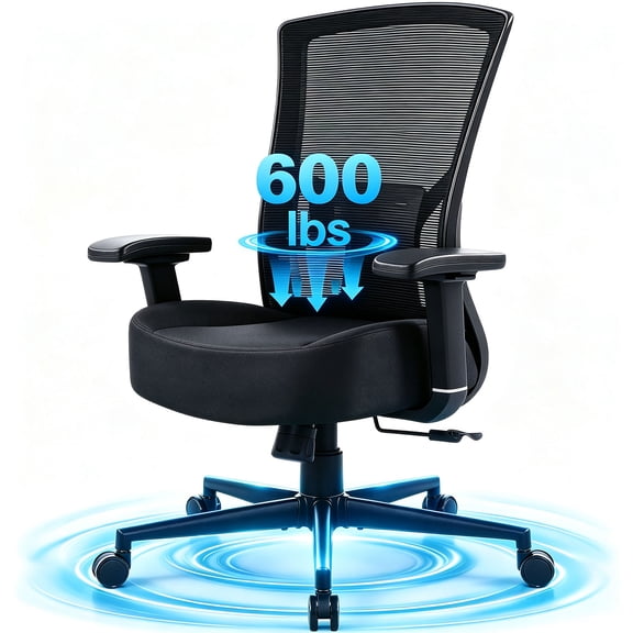 HYSpacerX 600lbs Office Chair, Big and Tall Ergonomic Desk Chair with Wide Seat, Breathable Mesh Back, Adjustable Lumbar Support, Executive Chair for Home Office
