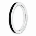 thumbnail image 3 of Solid 925 Sterling Silver Stackable Black Enameled 2.25mm Ring Eternity Band Size 5, 3 of 6