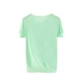 thumbnail image 3 of Bxsruta Shirts for Kids, Solid Color Jersey Short Sleeve Tee, Round Neck Casual Top, Comfort Fit Knit Blouse, 3 of 4