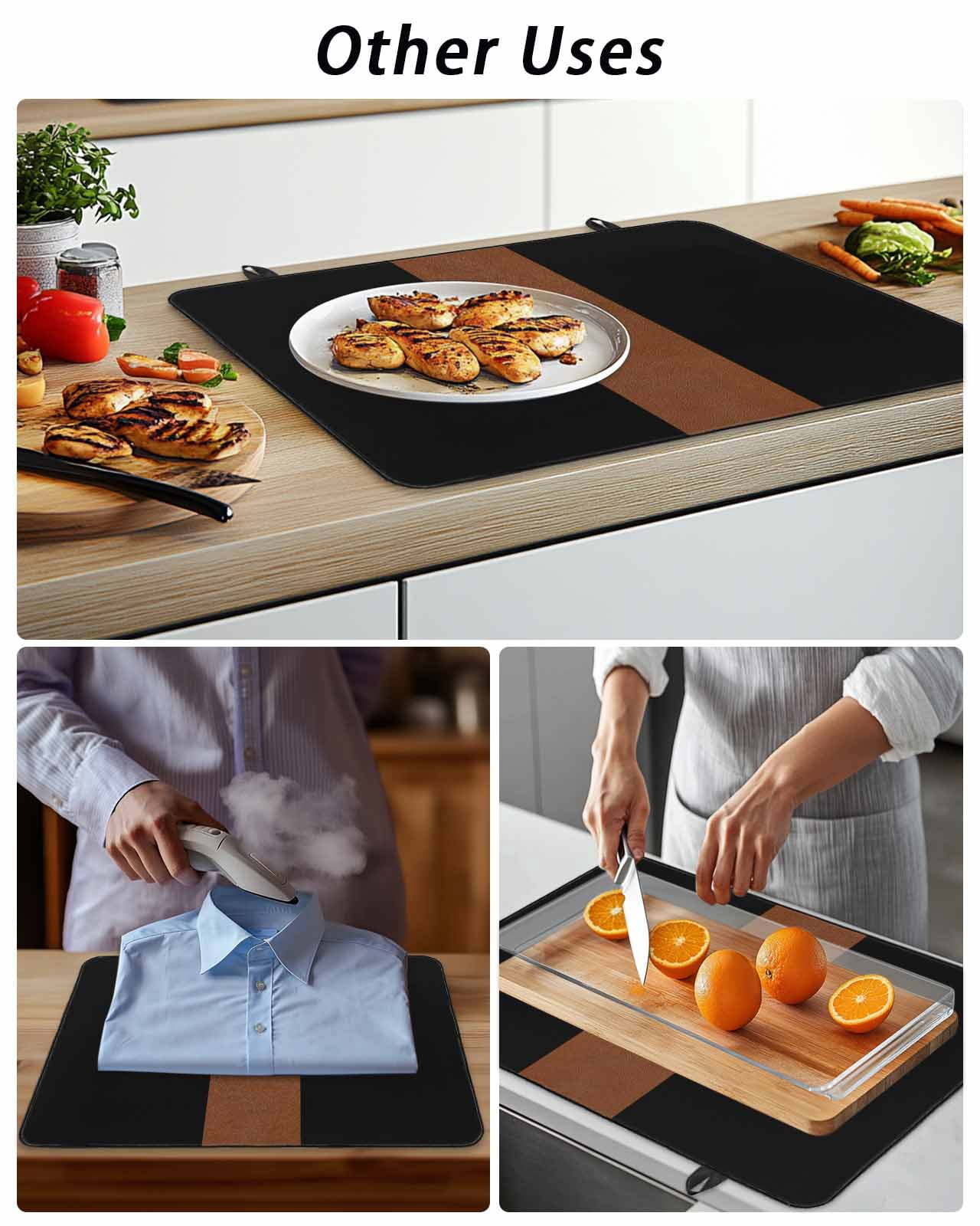 Stove Top Covers for Electric Stove, Black Brown Glass Stovetop Cover Protector, Contemporary Boho Modern Art Induction Cooktop Protector Oven Mat for Kitchen Countertop 24"x21"