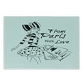 thumbnail image 3 of Paris Cutting Board, Paris with Love Fashion Hand Drawn Girl Shopping Polka Dot Design Skirt, Decorative Tempered Glass Cutting and Serving Board, Small Size, Black White, by Ambesonne, 3 of 5