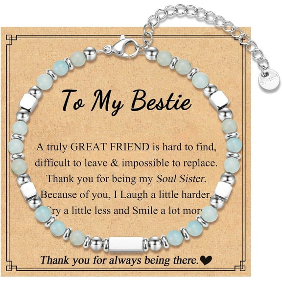 Tiny Beaded Bracelet Gifts for Bestie Friend Sister Daughter Granddauhgter Niece, Christmas Birthday Valentines Day Gifts for Teen Girls Women Her