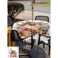 thumbnail image 4 of Outdoor Tablecloth with Umbrella Hole and Zipper, Christmas Pine Square Table Cloth 60x60 Inch Waterproof Tablecloth, House Candy Sage Green Leaves Picnic Table Cover for Patio Camping, 4 of 7