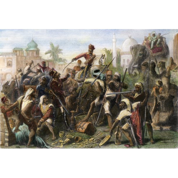India Sepoy Mutiny 1857 Nmutinous Sepoys Dividing Spoils During The