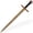 Black, variant on Armory Replicas Medieval Wooden Training Sword Beech Wood, Leather Handle, 34.75 Inches