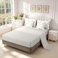 thumbnail image 3 of Erosebridal Lovely Bee 7 Pieces Full Size Bedding Sets,Cute Vintage Flowers Full Size Bed in a Bag,White Gold,Light Gray Reversible, 3 of 7