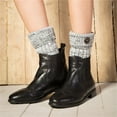 thumbnail image 2 of Vinsonshop Boot Cuffs Boot Toppers Socks for Boots Knit Boot Socks Winter Accessories for Women Knit Socks Knitted Leg Warmers Black 1 One Size, 2 of 9