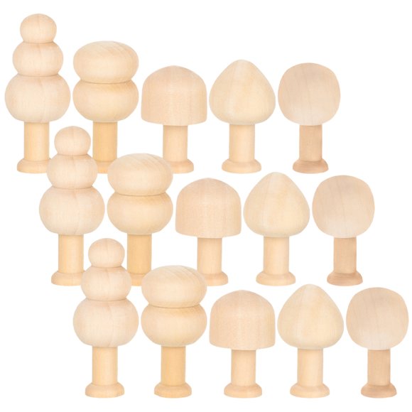 UPOUART 15Pcs Miniature Wood Trees for Gifting Wood Tree Decor Unfinished Easter Ornaments
