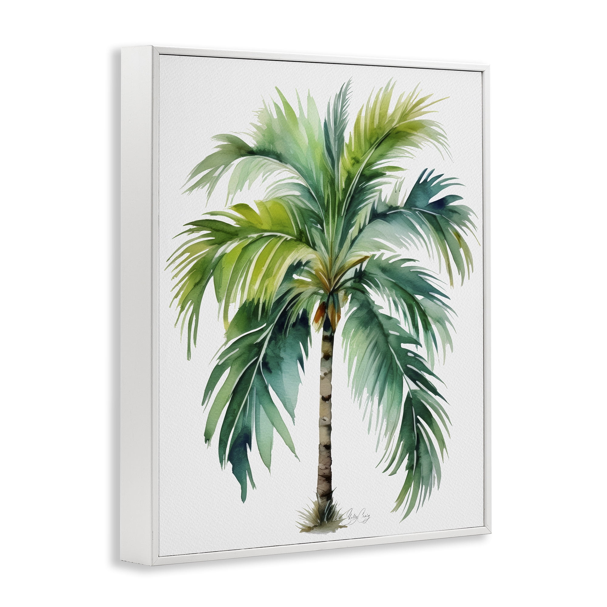 Stupell Industries Lagoon Majesty Palm White Framed Giclee Art, design by Shelly Craig