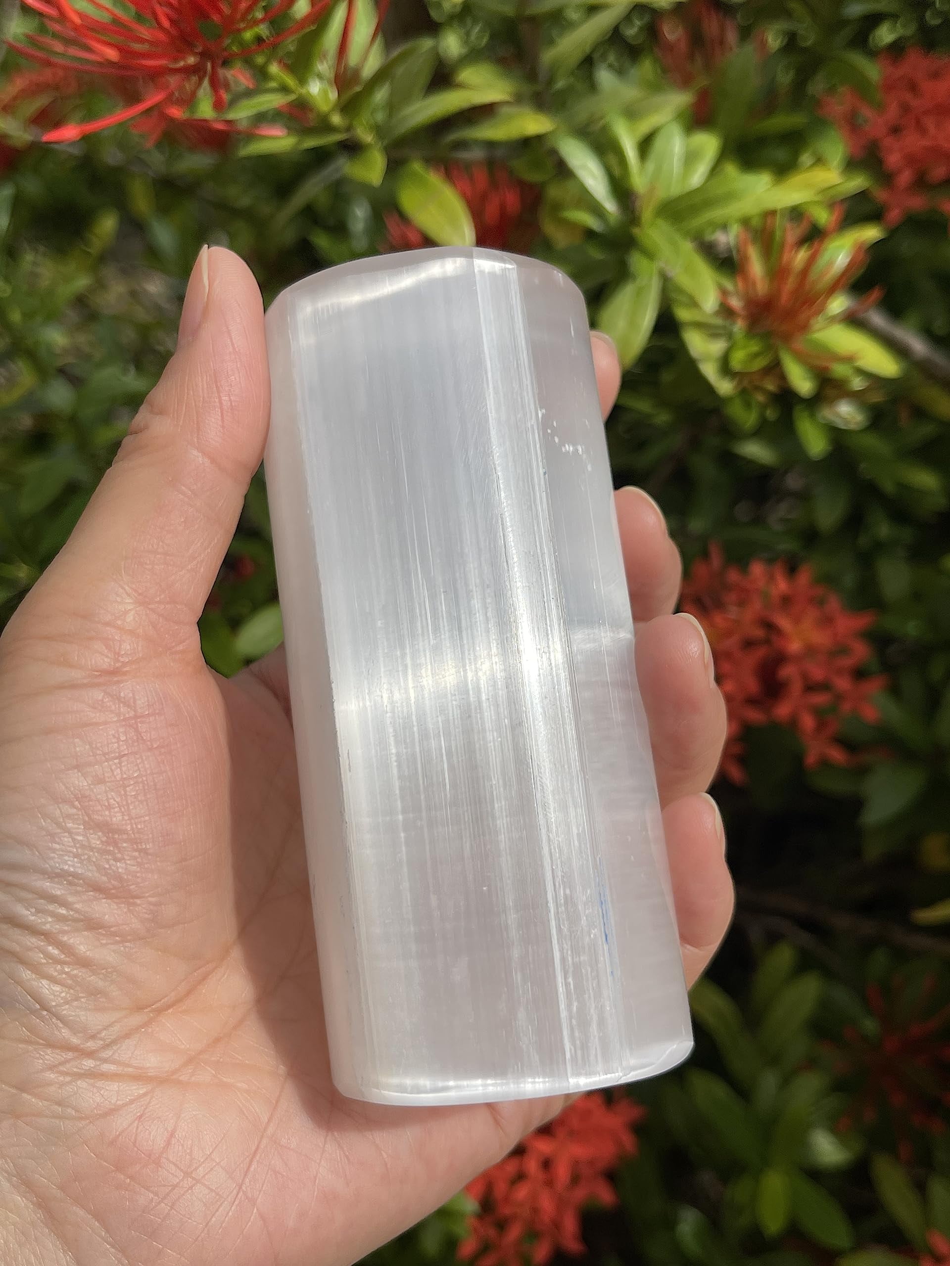Selenite Cylinder Night Light, Selenite Crystal Nightlight Plugin, Selenite Polished Cylinder Harmonizer (1 Night Light)