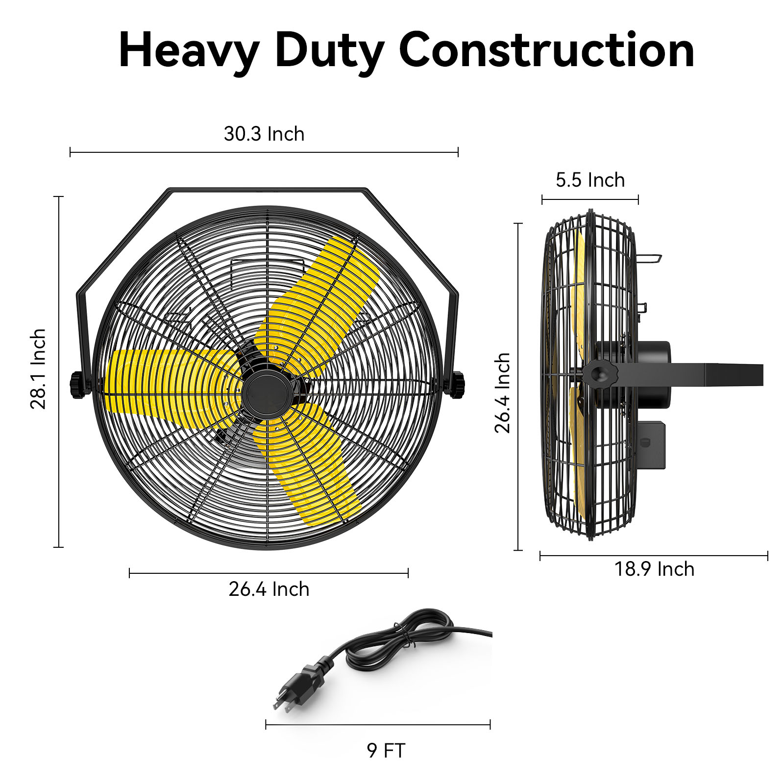 24" Outdoor Wall Mount Fans, 2-Speed Professional Outdoor Fan, Sealed Motor, for Commercial and Garage, UL Listed