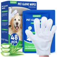 thumbnail image 1 of Toallitas en guante para mascotas VOISEN 48 piezas, guantes gruesos nutritivos, 1 of 7
