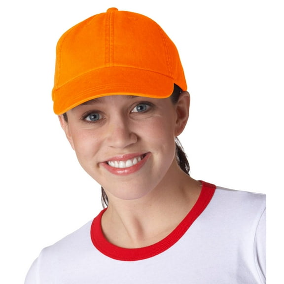 6-Panel Low-Profile Washed Pigment-Dyed Cap , AD969 , TANGERINE , One Size