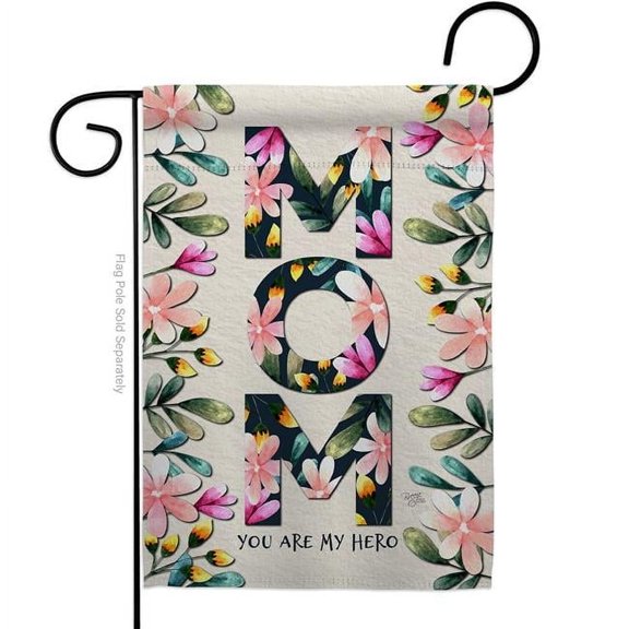 Breeze Decor G120076-BO 13 x 18.5 in. Mom My Hero Family Mother Day Vertical Garden Flag with Double-Sided House Decoration Banner Yard Gift