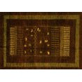 thumbnail image 1 of Ahgly Company Indoor Rectangle Oriental Yellow Modern Area Rugs, 2' x 5', 1 of 4