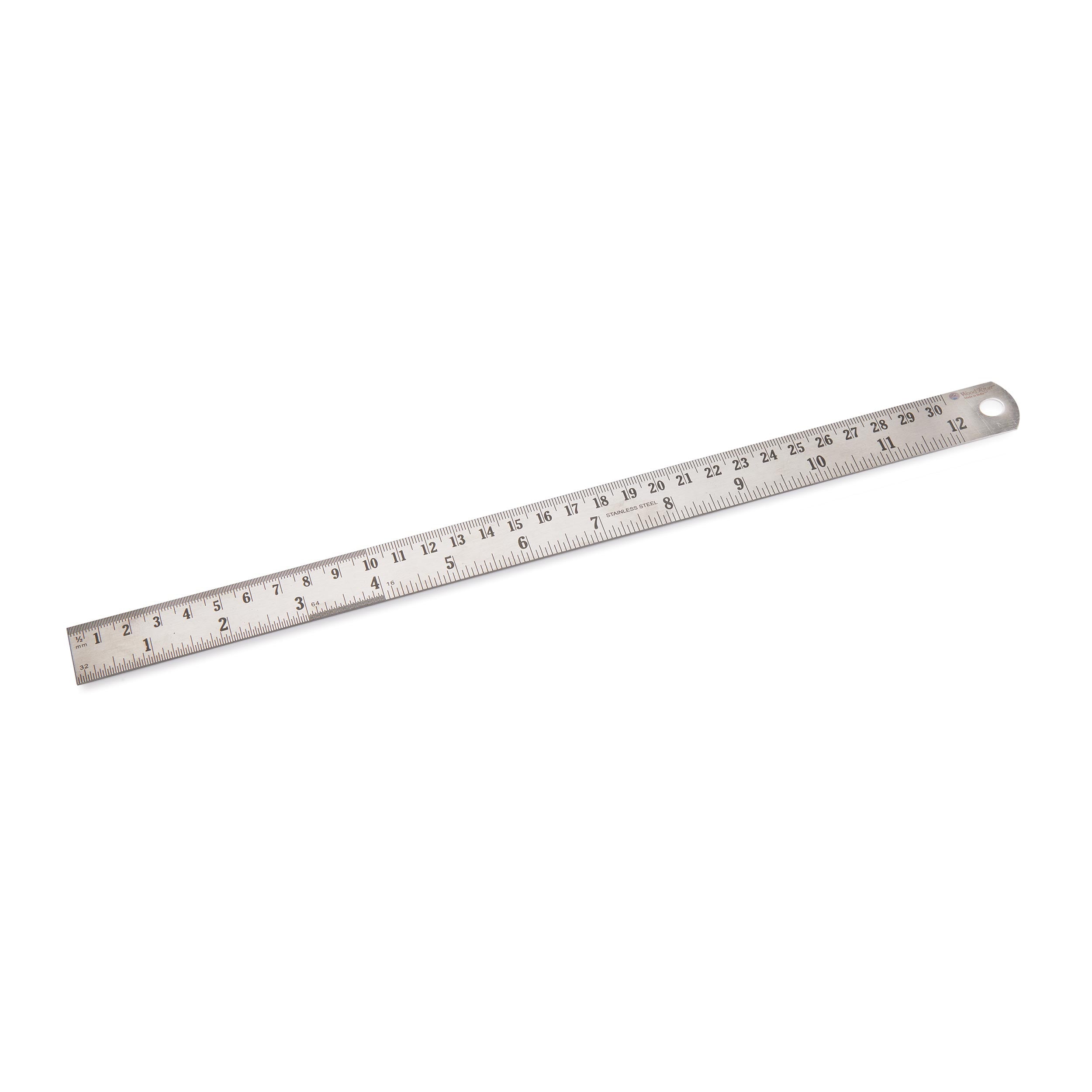 DUAL MARKINGS CONVERSION TABLE ON BACK 12" 300mm STAINLESS STEEL RULER RULE 