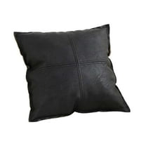 Faux Leather Throw Pillow Covers, 16 x 16 inch Modern Solid Decorative Square Bedroom Living Room Cushion Cases for Couch Bed Sofa