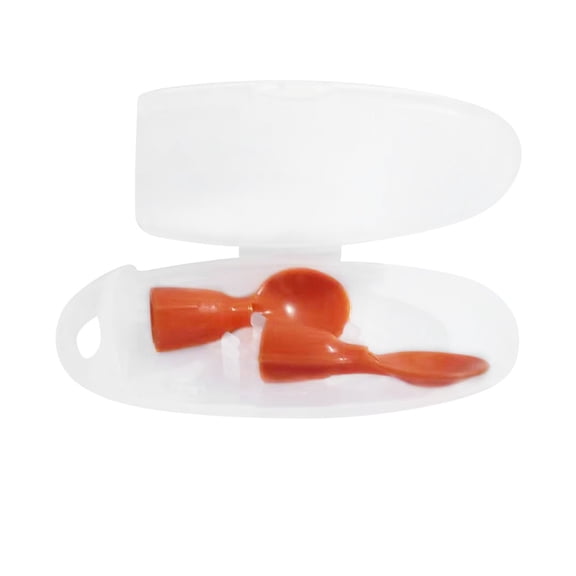 White Feeding Spoon with Travel Case - Soft Spoons for Infant Toddler Baby Led Weaning, 2Pcs