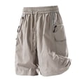 thumbnail image 2 of Kalauyu Men's Cargo Shorts Casual Elastic Waist Drawstring Summer Beach Vacation Shorts with Pockets, 2 of 5