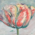 thumbnail image 2 of Pinto, Patricia 26x26 Gold Ornate Wood Framed with Double Matting Museum Art Print Titled - Teal and Coral Tulip, 2 of 4