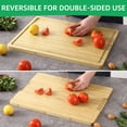 thumbnail image 6 of 20" Large Cutting Board, Bamboo Wood Cutting Board for Kitchen with Handles and Juice Groove, 6 of 7