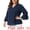 Navy Blue, variant on DARING DIVA Women's Plus 3/4 Bell Sleeve Notch Chiffon Tunic Shirts 1X Navy Blue