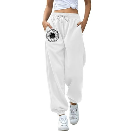 YTONGFAN Wide Leg Sweatpants Womens Soft Joggers with Pockets Cotton Joggers Green Pants Lounge Sets High Waist Joggers Pants Leggings Retirement Gifts for Women Clearance Store