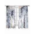 thumbnail image 2 of Sheer Curtains 63 Inches Long, Grey Forest Light Filtering Window Curtains for Living Room/Bedroom, Abstract Vintage Oil Painting Trees Rod Pocket Voile Sheer Curtain Drapes, 52"W x 63"L, 2 Panels, 2 of 8