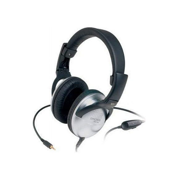 Koss Collapsible Portable Headphones, Standard Packaging Black, Silver