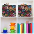 thumbnail image 6 of Yayeee 2 Pack Canvas Storage Basket with Handles for Shelves Fabric Bins Closet Organizer, Vibrant Flowers Pattern, 6 of 8