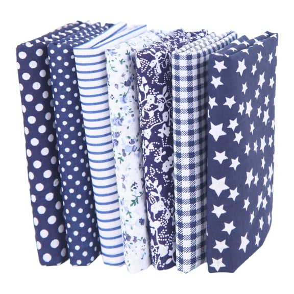 ARLAJO Quilting Supplies,Soft Breathable Cotton Fabric Squares,Navy Blue