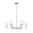 thumbnail image 2 of Hunter - Xidane 6-light Brushed Nickel, Large Chandelier, Dimmable, Mid Century Modern Style, Round Shaped, for Bedrooms, Dining, Living Rooms - 19744, 2 of 8