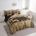 thumbnail image 4 of Homewish Bear Silhouette 7-Piece Twin Bedding Sets,Rustic Old Barn Door Bedding Comforter Set,Rustic Farmhouse Cabin Sheet Sets For Boys Kids,Ultra Soft Home Decor Reversible, 4 of 9