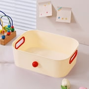 White Desk Organizer Three-Color Storage Bin Storage Baskets For Office Home Decor Stackable Storage Bins With Handles For Organizing Storage Bins For Arts