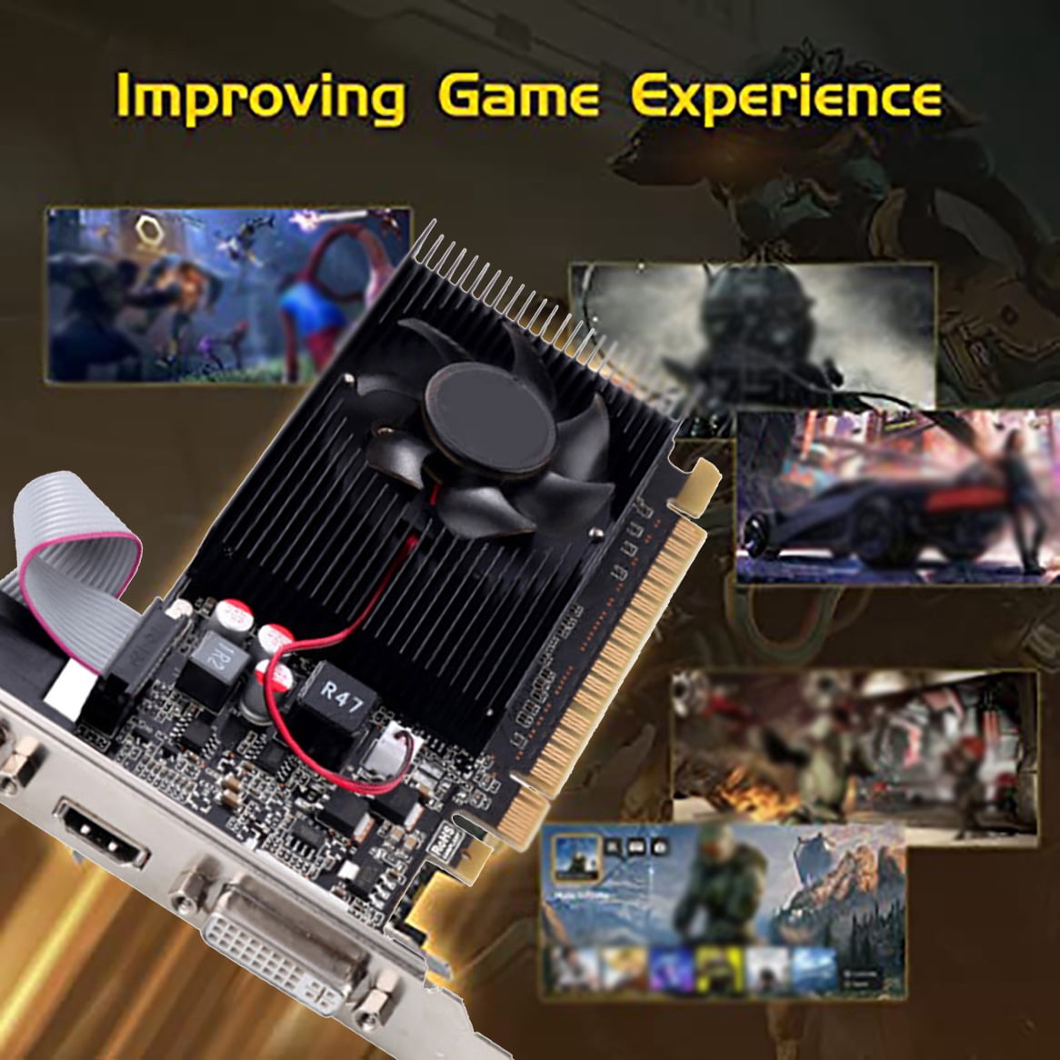 GT 610 1G Ultra-Fast Graphics Card 1GB 64Bit DDR3 810/500MHz PCI-E 1.1 X16 Desktop Small Chassis PC Gaming