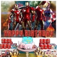 thumbnail image 4 of Iron Man Happy Birthday Anime Cartoon Theme Backdrops Banner Birthday Party Decor Supplies(5x3ft), 4 of 5