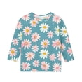 thumbnail image 4 of Nmnitkp Boys Girls Long Sleeve Shirts Orange Festival Casual Fashion Printed 3/4 Sleeve Round Neck Top Suit Cute Sweatshirts Green,3 Years, 4 of 5