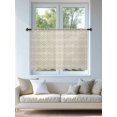 thumbnail image 4 of Sheer Curtains 54 Inch Length, Beige Boho Semi Sheer Curtains Light Filtering Window Treatment, Vintage Ethnic Tribe Abstract Art Geometric Privacy Voile Drapes for Living Room Bedroom 52x54 Inch, 4 of 7