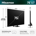 thumbnail image 2 of Hisense 75" U7 Mini-LED ULED 4K UHD Smart Google TV (75U7SG, 2026 Model) - Hi - QLED MiniLED , Native 165Hz, VRR 330, HDR10+, Dolby Vision, IMAX Enhanced, Anti-Reflection & Glare-Free, 2 of 22