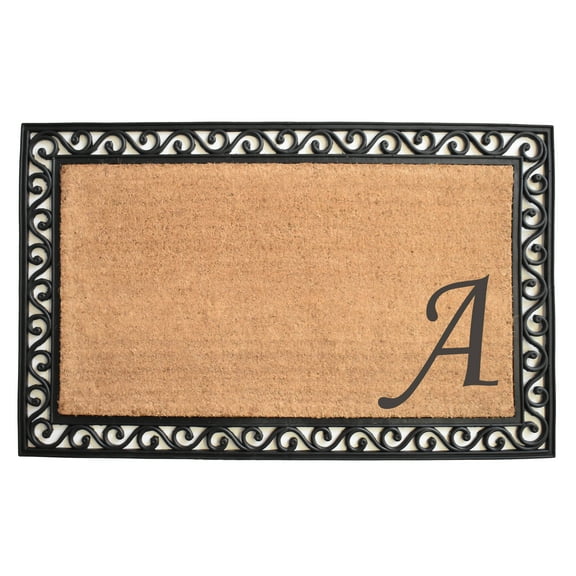 Calloway Mills Versailles Monogram Outdoor Doormat 22" x 36" (Letter A)
