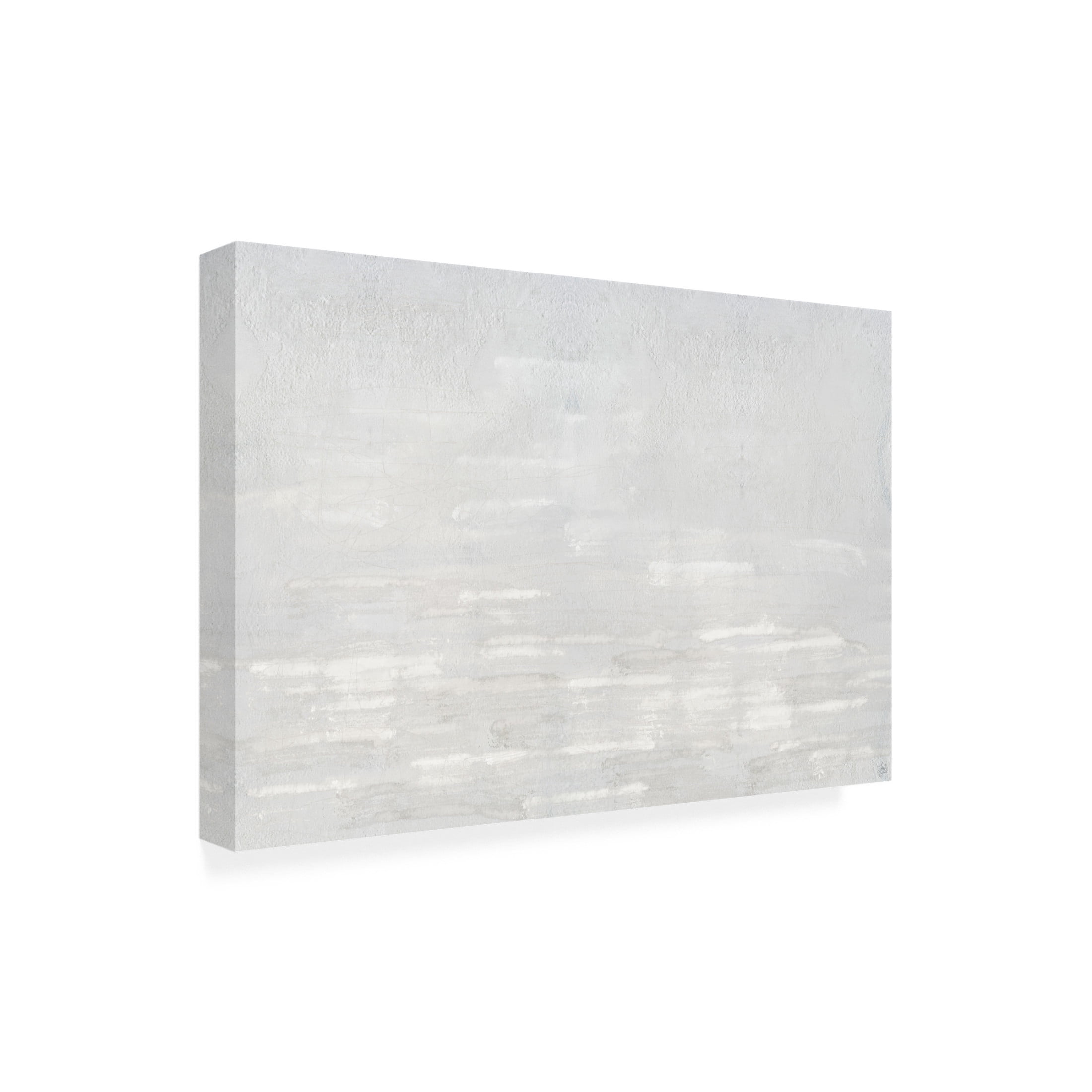 Canvas Wall Art - Line and Brush 'Textured White Neutral Layers 1' Wall Art for Living Room, Bedroom, or Office Décor by Trademark Fine Art - 47 x 30 Inches