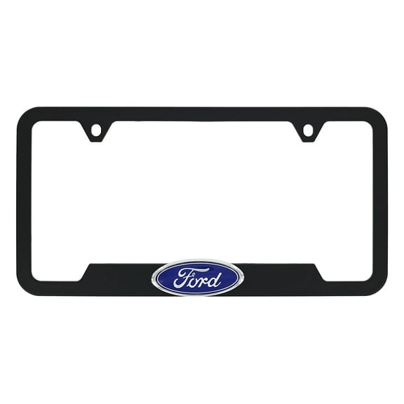 Ford 3D Badge Logo Black ABS Plastic License Plate Frame Holder 2 Hole