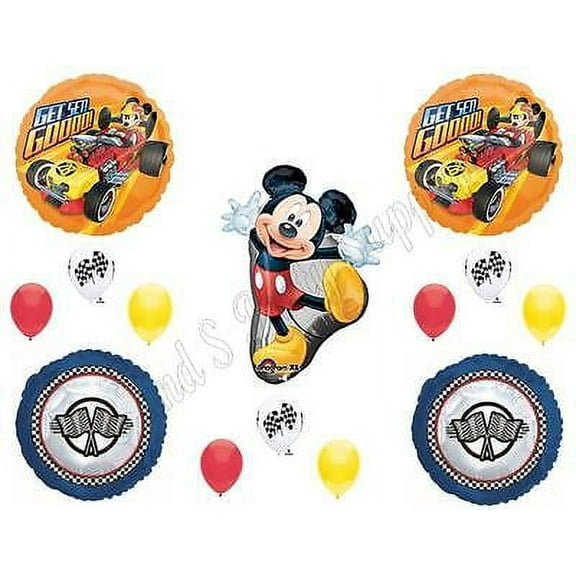 MICKEY MOUSE ROADSTER Happy Birthday Party Balloons Decoration Supplies Car