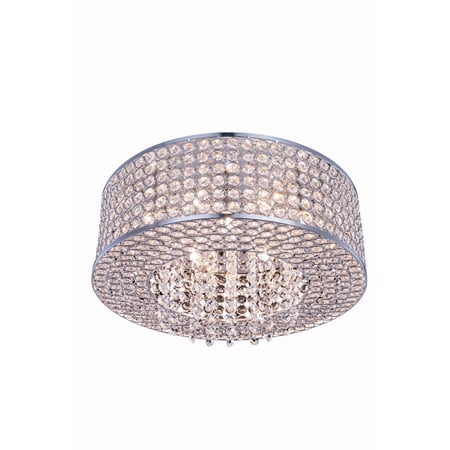 

Amelie 6 light Chrome Flush Mount Clear Royal Cut Crystal