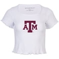 thumbnail image 2 of Women's White Texas A&M Aggies Baby Top T-Shirt, 2 of 3