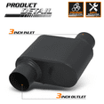 thumbnail image 4 of M-AUTO Black 3 Inch Inlet/Outlet Straight-Through Round Straight Cut Stainless Steel Chambered Exhaust Muffler Tip,Set of 2, 4 of 10