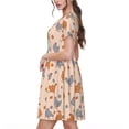 thumbnail image 2 of Disketp Funny Chicken para Vestido de Manga Corta para Mujeres, Vestidos de Verano para Mujeres, Casual y Holgado para la Playa, 2 of 6