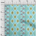 thumbnail image 2 of oneOone Cotton Poplin Twill Turquoise Blue Fabric Asian Ikat Sewing Craft Projects Fabric Prints By Yard 56 Inch Wide, 2 of 4